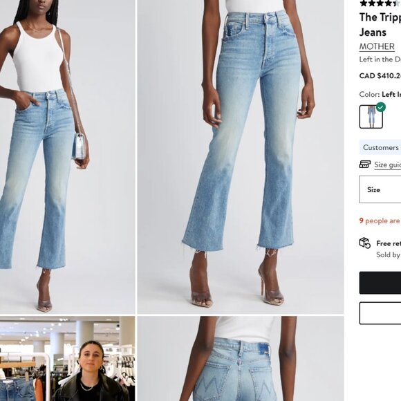 Mother Denim Tripper Flood Fray Jeans In Left in the Dust - Picture 1 of 4